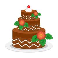 Beautiful cake flat illustration vector