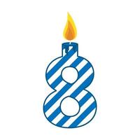 Birthday candle number flat illustration vector