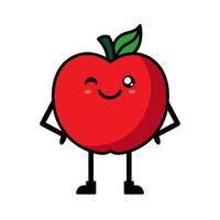 Cute apple cartoon illustration vector