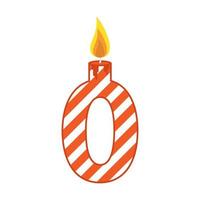 Birthday candle number flat illustration vector