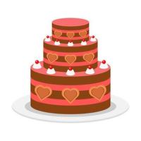 Beautiful cake flat illustration vector