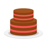 Beautiful cake flat illustration vector