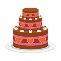 Beautiful cake flat illustration vector