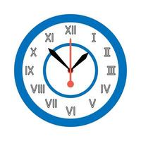 Ilustración plana de plantilla de reloj de pared vector