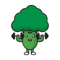 Cute broccoli vegetable illustration vector