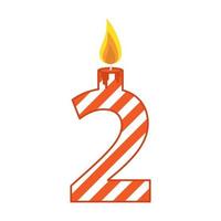 Birthday candle number flat illustration vector