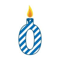 Birthday candle number flat illustration vector