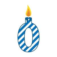 Birthday candle number flat illustration vector