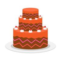 Beautiful cake flat illustration vector