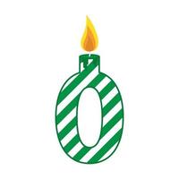 Birthday candle number flat illustration vector