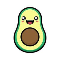 Cute avocado cartoon illustration vector