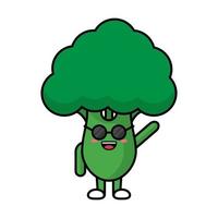 Cute broccoli vegetable illustration vector