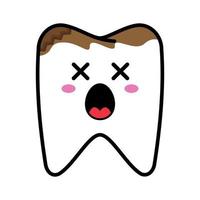 Cute teeth cartoon illustration vector