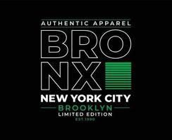 Bronx New York City Typography Vector T-shirt Graphics