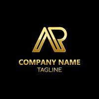 AP initial letters monogram vector logo template in gold luxury style