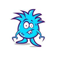 cute cartoon monster with confuse face. Fit for t shirt design, print, halloween decoration, birthday party decoration, children book, etc. vector illustration