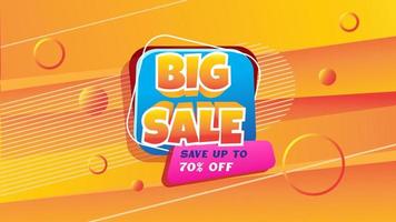 Big sale up to 70 percent off banner vector template gradient. Abstract background modern futuristic graphic. Vector illustration