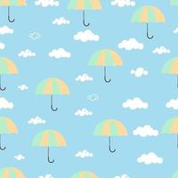 illustration design graphic of seamless pattern  umbrella and sky vector