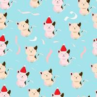 seamless pattren with cute cat illustrations vector