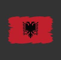 bandera de albania con pincel de acuarela vector