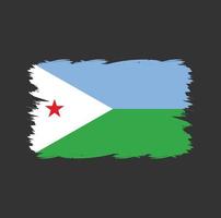 bandera de djibouti con pincel de acuarela