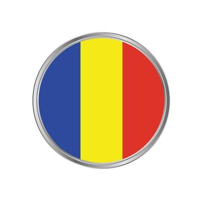 Romania or Chad Flag with Circle Frame