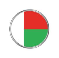 bandera de madagascar con marco de círculo vector