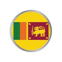 bandera de sri lanka con marco de círculo vector