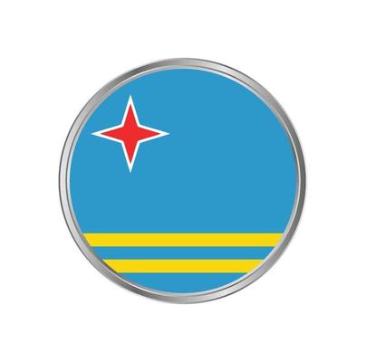 Aruba flag with circle frame