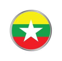 Myanmar flag with circle frame vector