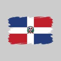 Dominican Republic flag with watercolor brush vector