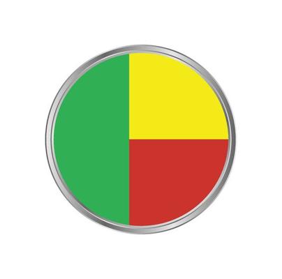 Benin Flag with Circle Frame