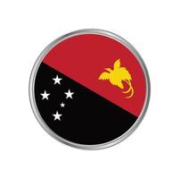 bandera de papua nueva guinea con marco circular vector