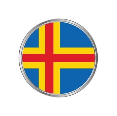 Aland Islands flag with circle frame