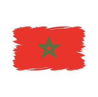Morocco flag with watercolor brush vector