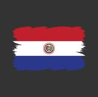 bandera de paraguay con pincel de acuarela vector