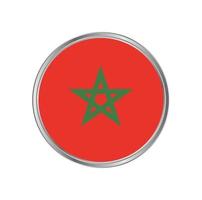 bandera de marruecos con marco de metal vector