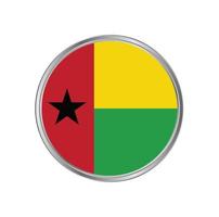 bandera de guinea bissau con marco de círculo vector