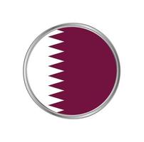 bandera de qatar con marco de círculo vector