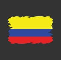 bandera de colombia con pincel de acuarela vector