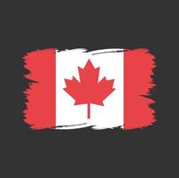 bandera de canadá con pincel de acuarela vector