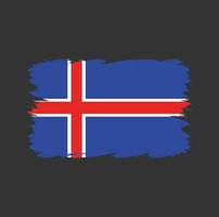 Iceland flag with watercolor brush vector