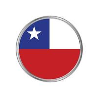 Chile Flag with metal frame vector