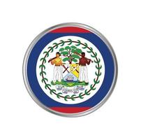 Belize Flag with metal frame vector