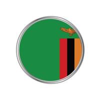 bandera de zambia con marco de círculo vector