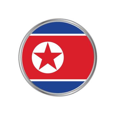 North Korea Flag with metal frame