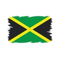 bandera de jamaica con pincel de acuarela