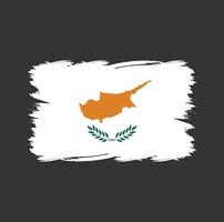 bandera de chipre con pincel de acuarela