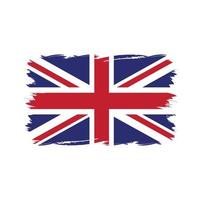 United Kingdom flag with watercolor brush vector