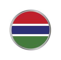 bandera de gambia con estructura de metal vector